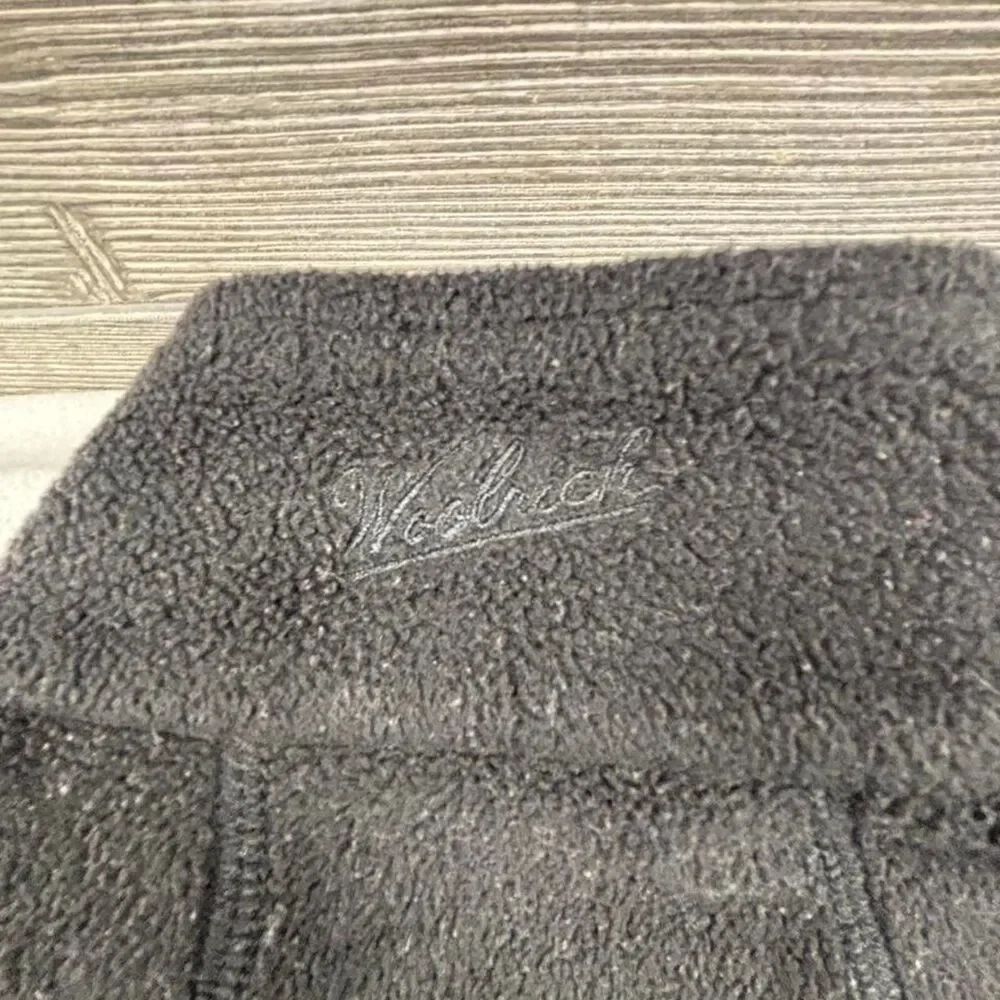 Woolrich Black Fleece Zip Up Jacket Women’s Small Outdoor Cozy Layer
